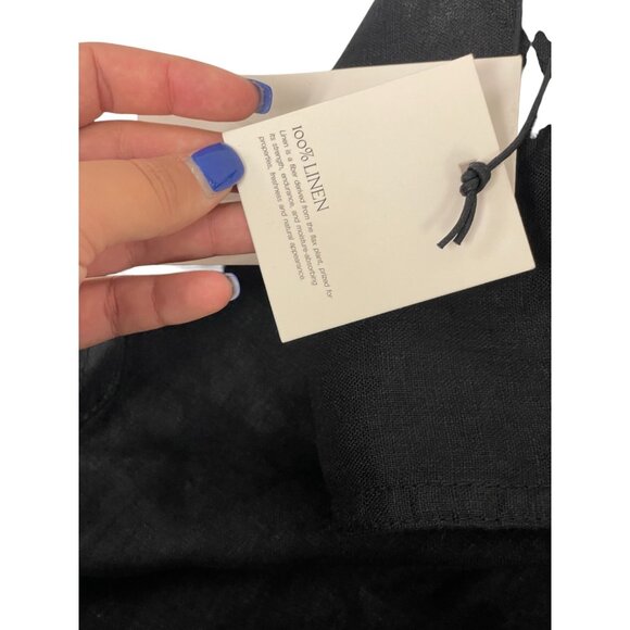 Zara ZW Womens Midi Dress L Large Black Linen Sleeveless Cut Out  2731/094 NWT - Picture 8 of 12